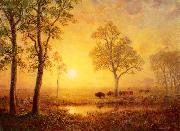 Albert Bierstadt, Sunset on the Mountain